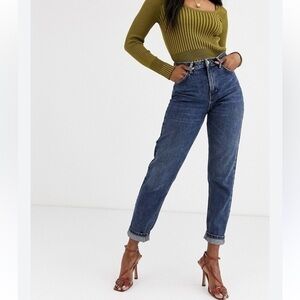 Topshop Dark Blue Highrise Mom Jeans